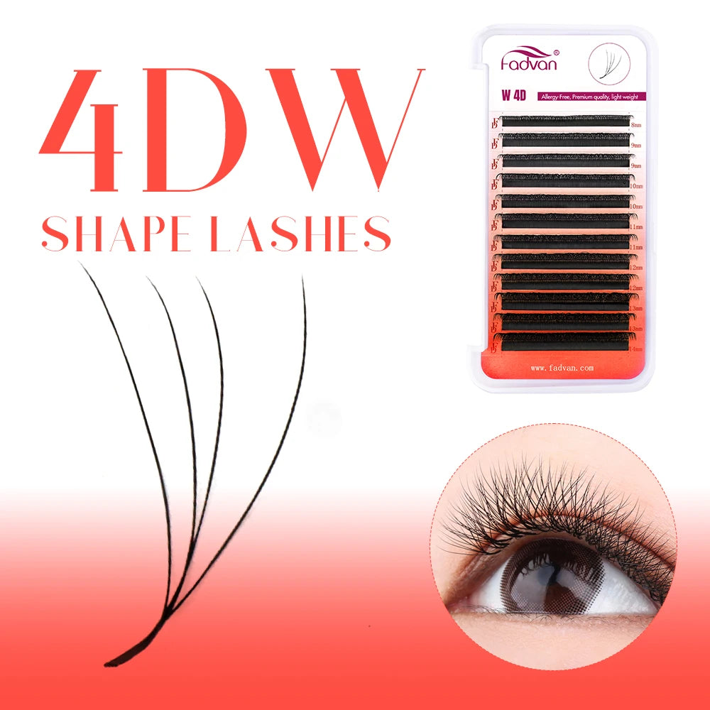 FADVAN YY/3D/4D/5D/6D W Shape Lashes M/C/D Curl Premade Volume Fans Faux Mink Eyelashes Brazilian Volume Natural Soft YY Lashes