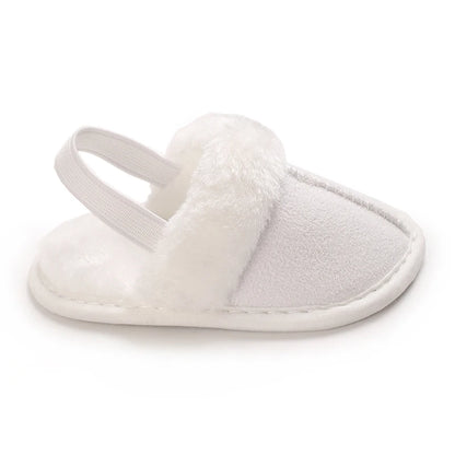 0-18M male and female baby autumn and winter cotton slippers with plush insulation soft sole comfortable indoor walking shoes