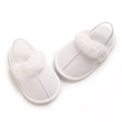 0-18M male and female baby autumn and winter cotton slippers with plush insulation soft sole comfortable indoor walking shoes
