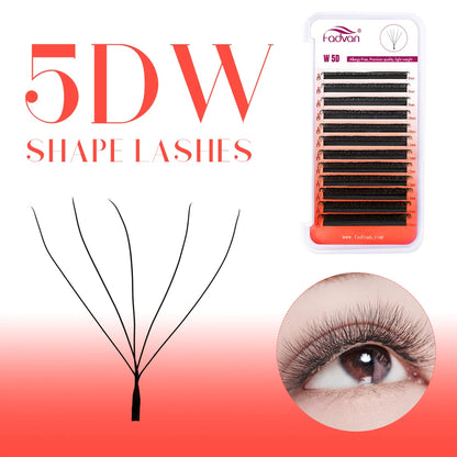 FADVAN YY/3D/4D/5D/6D W Shape Lashes M/C/D Curl Premade Volume Fans Faux Mink Eyelashes Brazilian Volume Natural Soft YY Lashes