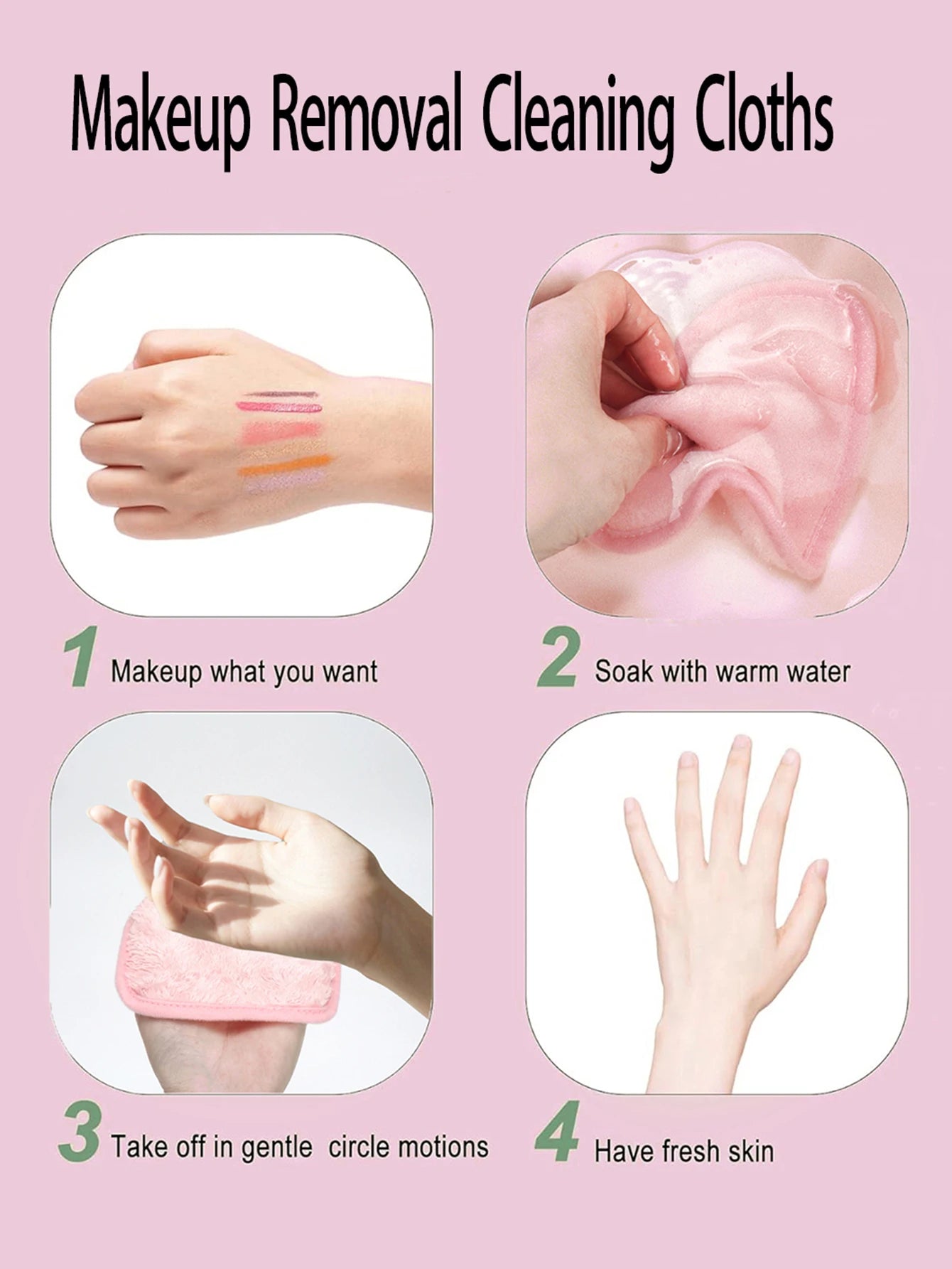 5/10/20Pcs Microfiber Face Cloths Reusable Makeup Remover Cloth Makeup Towels Face Deep Cleaning Pads Skincare Beauty Tools