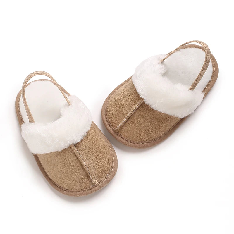 0-18M male and female baby autumn and winter cotton slippers with plush insulation soft sole comfortable indoor walking shoes