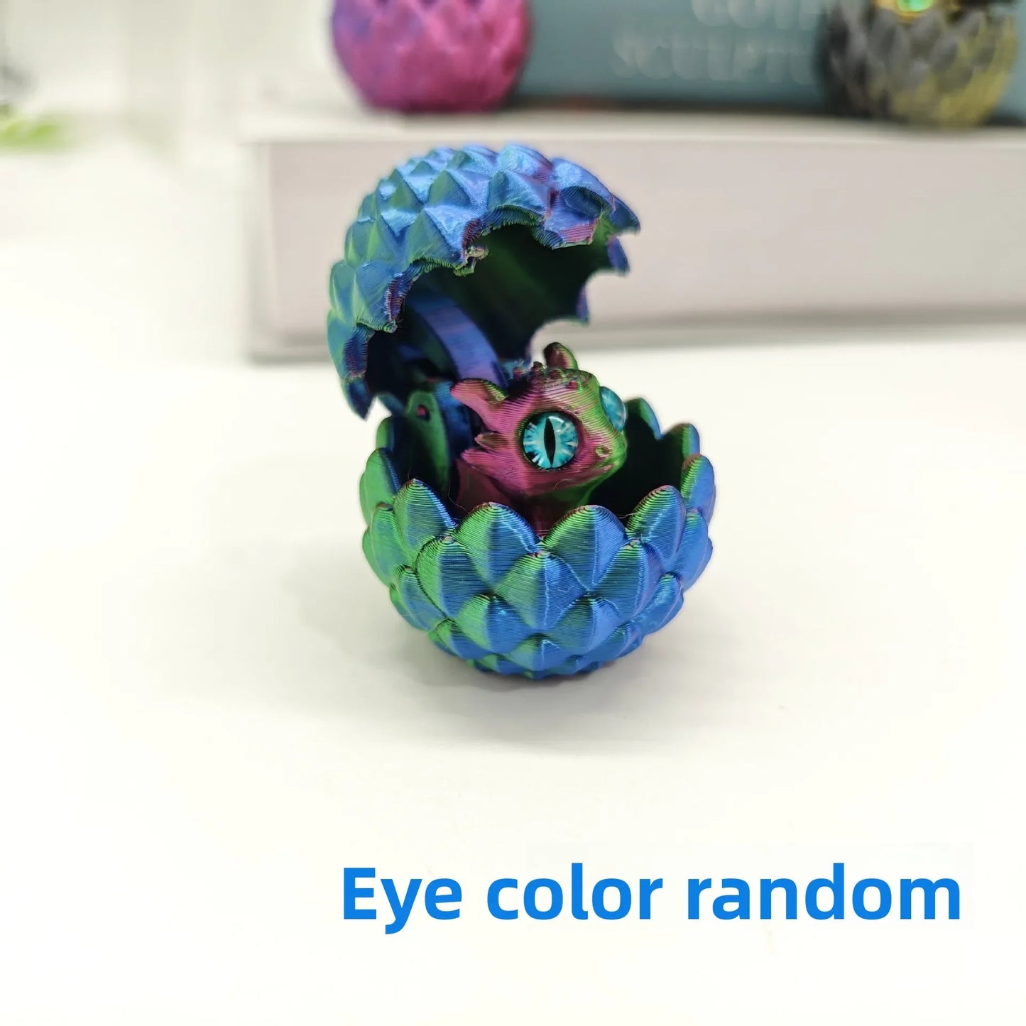 3D Printed Toys Artistic Dragon Egg Statue Small Hatching Dragon Figure Modern Home Decoration Miniature Desk Decor