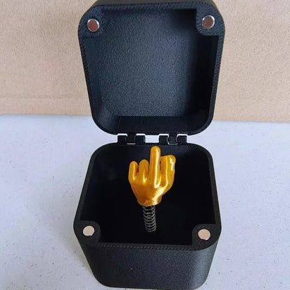 Funny Middle Finger in Box - Desk Decor Gag Gift for Halloween, Christmas & Birthday, Novelty Office Toy & Home Decoration