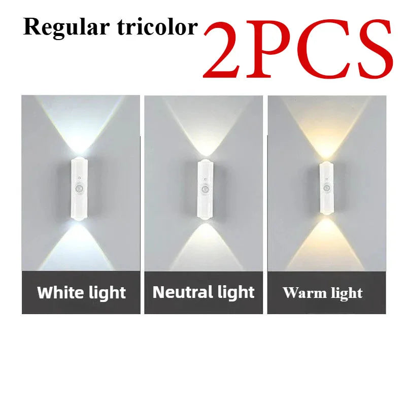 Smart RGB Gradient Night Light Magnetic Motion Sensor Rechargeable Wall Lamp for Bedroom Bathroom Closet Garden Home Decor