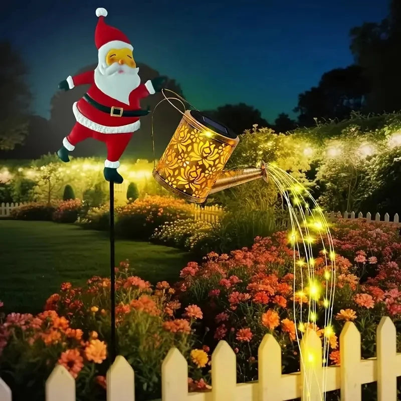 Solar Christmas Kettle Garden Lights