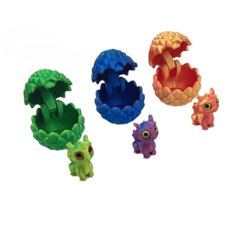 3D Printed Toys Artistic Dragon Egg Statue Small Hatching Dragon Figure Modern Home Decoration Miniature Desk Decor