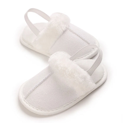 0-18M male and female baby autumn and winter cotton slippers with plush insulation soft sole comfortable indoor walking shoes