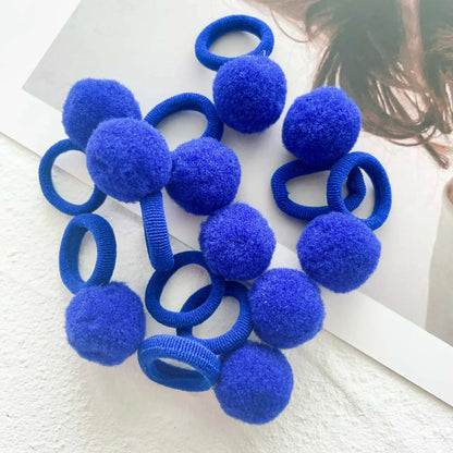 10-30Pcs Kids Elastic Hair Bands Girls Plush Ball Rubber Band For Children Sweets Scrunchie Hair Ties Clip Baby Hair Accessories