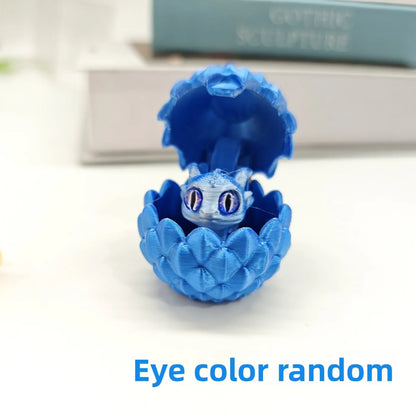 3D Printed Toys Artistic Dragon Egg Statue Small Hatching Dragon Figure Modern Home Decoration Miniature Desk Decor