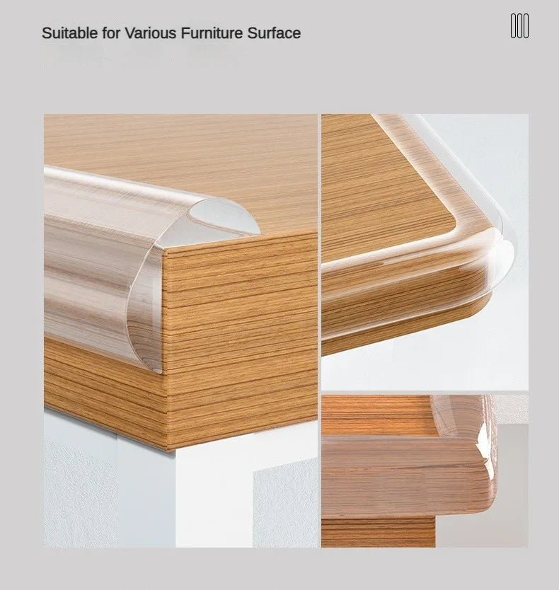 Transparent PVC Baby Protection Strip with Double-Sided Tape Anti-Bumb Kid Safety Table Edge Furniture Guard Corner L Protectors