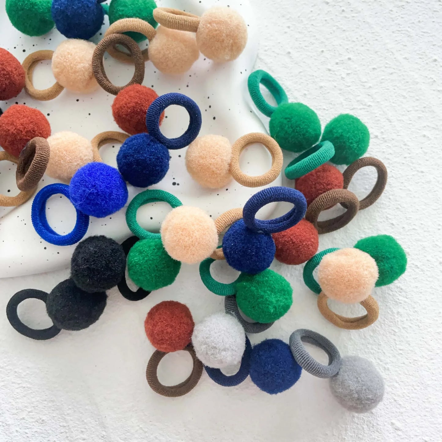 10-30Pcs Kids Elastic Hair Bands Girls Plush Ball Rubber Band For Children Sweets Scrunchie Hair Ties Clip Baby Hair Accessories