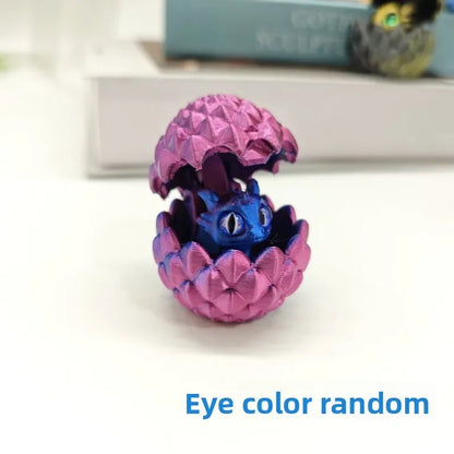 3D Printed Toys Artistic Dragon Egg Statue Small Hatching Dragon Figure Modern Home Decoration Miniature Desk Decor