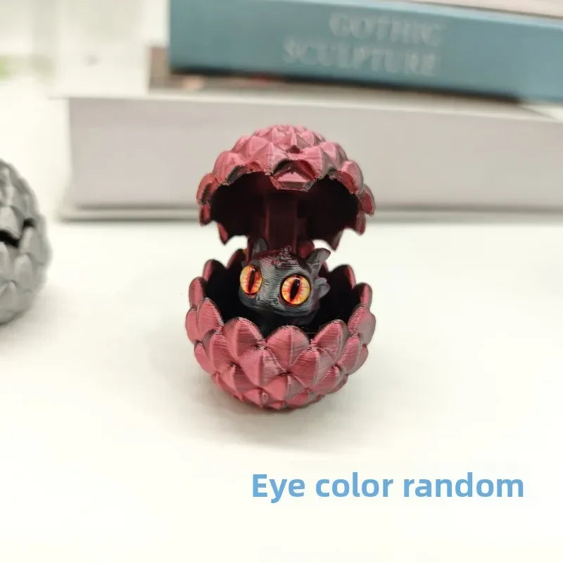 3D Printed Toys Artistic Dragon Egg Statue Small Hatching Dragon Figure Modern Home Decoration Miniature Desk Decor