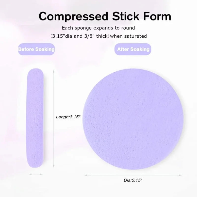 Compress Face Wash Puff with Storage Box Facial Cleansing Sponge for Makeup Remover Round Face Wash Sponge Skincare Beauty Tool