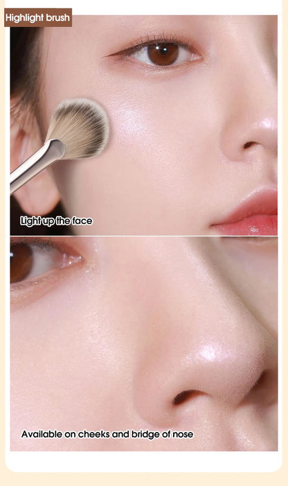 Powder blusher high gloss brush, soft hair, no powder, easy to apply makeup, novice powder blusher makeup brush, beauty tool