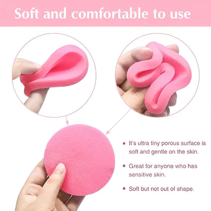 Compress Face Wash Puff with Storage Box Facial Cleansing Sponge for Makeup Remover Round Face Wash Sponge Skincare Beauty Tool
