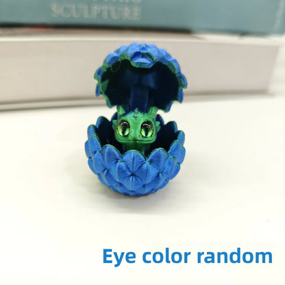 3D Printed Toys Artistic Dragon Egg Statue Small Hatching Dragon Figure Modern Home Decoration Miniature Desk Decor