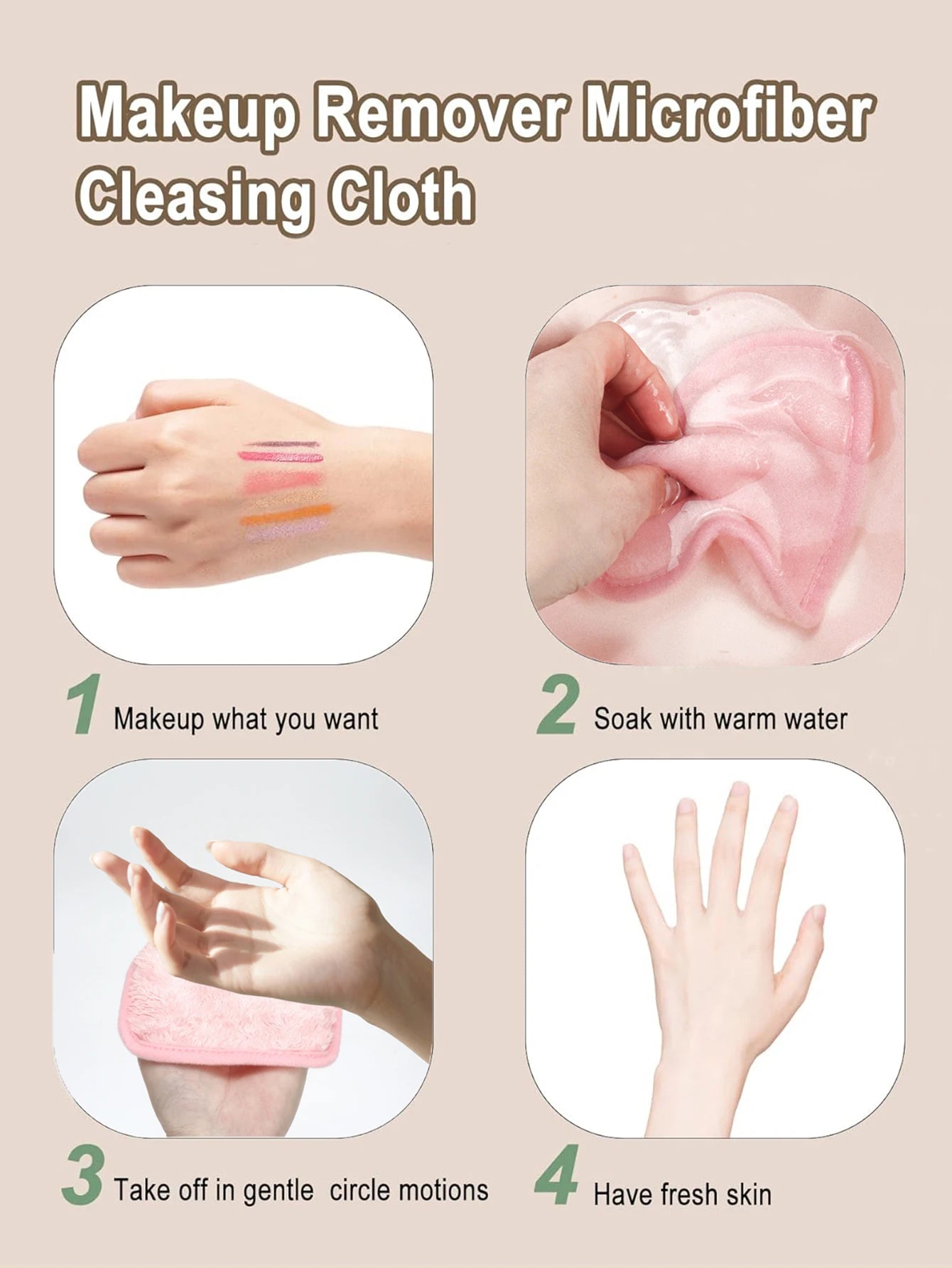 5/10/20Pcs Microfiber Face Cloths Reusable Makeup Remover Cloth Makeup Towels Face Deep Cleaning Pads Skincare Beauty Tools