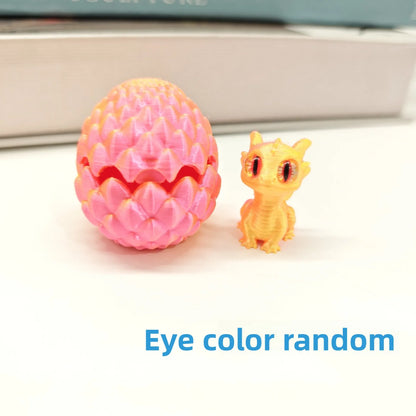 3D Printed Toys Artistic Dragon Egg Statue Small Hatching Dragon Figure Modern Home Decoration Miniature Desk Decor