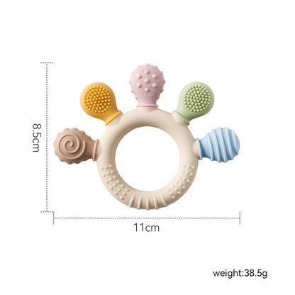 1pc Silicone Teether Baby 0 12 Months Teething Toys Teether Ring Silicone Baby Teether Toys for Toddler BPA Free Baby Toys Gifts