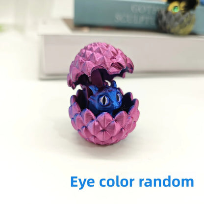 3D Printed Toys Artistic Dragon Egg Statue Small Hatching Dragon Figure Modern Home Decoration Miniature Desk Decor