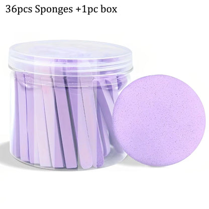 Compress Face Wash Puff with Storage Box Facial Cleansing Sponge for Makeup Remover Round Face Wash Sponge Skincare Beauty Tool