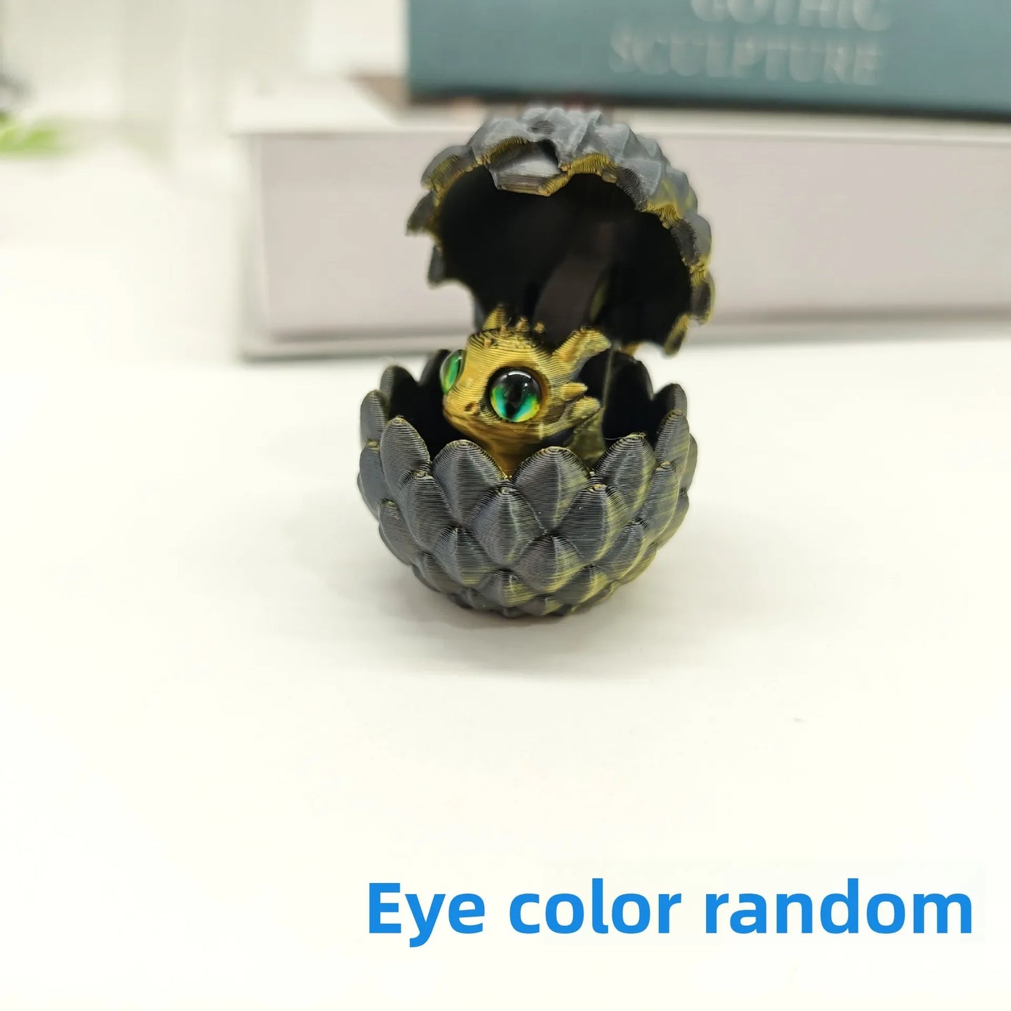 3D Printed Toys Artistic Dragon Egg Statue Small Hatching Dragon Figure Modern Home Decoration Miniature Desk Decor