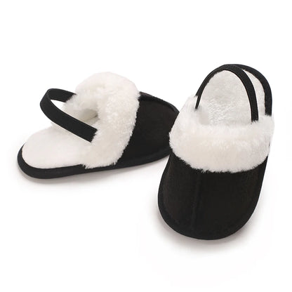 0-18M male and female baby autumn and winter cotton slippers with plush insulation soft sole comfortable indoor walking shoes