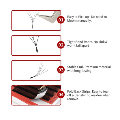 FADVAN YY/3D/4D/5D/6D W Shape Lashes M/C/D Curl Premade Volume Fans Faux Mink Eyelashes Brazilian Volume Natural Soft YY Lashes