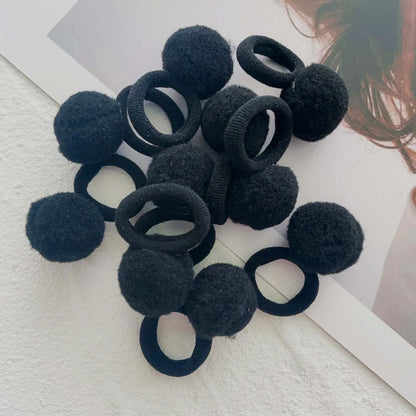 10-30Pcs Kids Elastic Hair Bands Girls Plush Ball Rubber Band For Children Sweets Scrunchie Hair Ties Clip Baby Hair Accessories