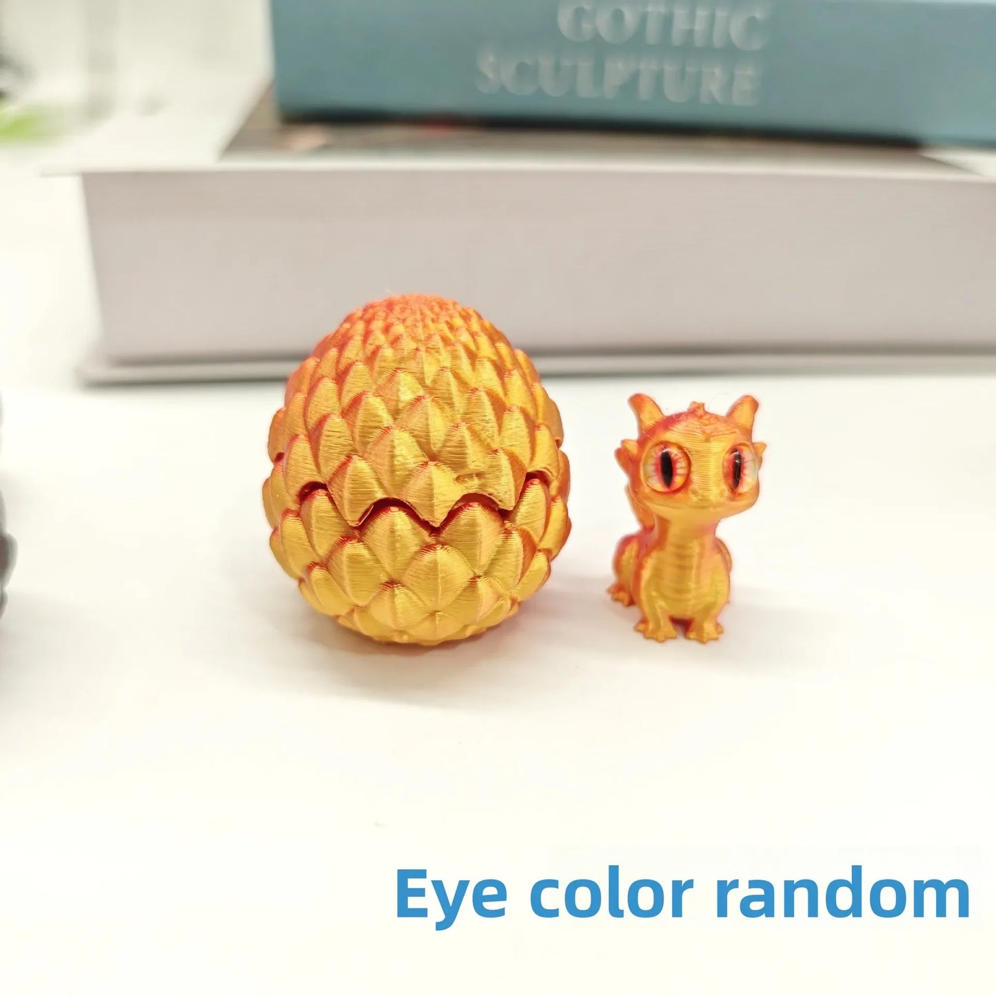 3D Printed Toys Artistic Dragon Egg Statue Small Hatching Dragon Figure Modern Home Decoration Miniature Desk Decor