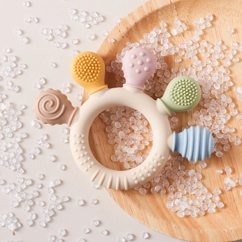 1pc Silicone Teether Baby 0 12 Months Teething Toys Teether Ring Silicone Baby Teether Toys for Toddler BPA Free Baby Toys Gifts