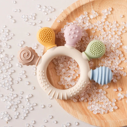 1pc Silicone Teether Baby 0 12 Months Teething Toys Teether Ring Silicone Baby Teether Toys for Toddler BPA Free Baby Toys Gifts