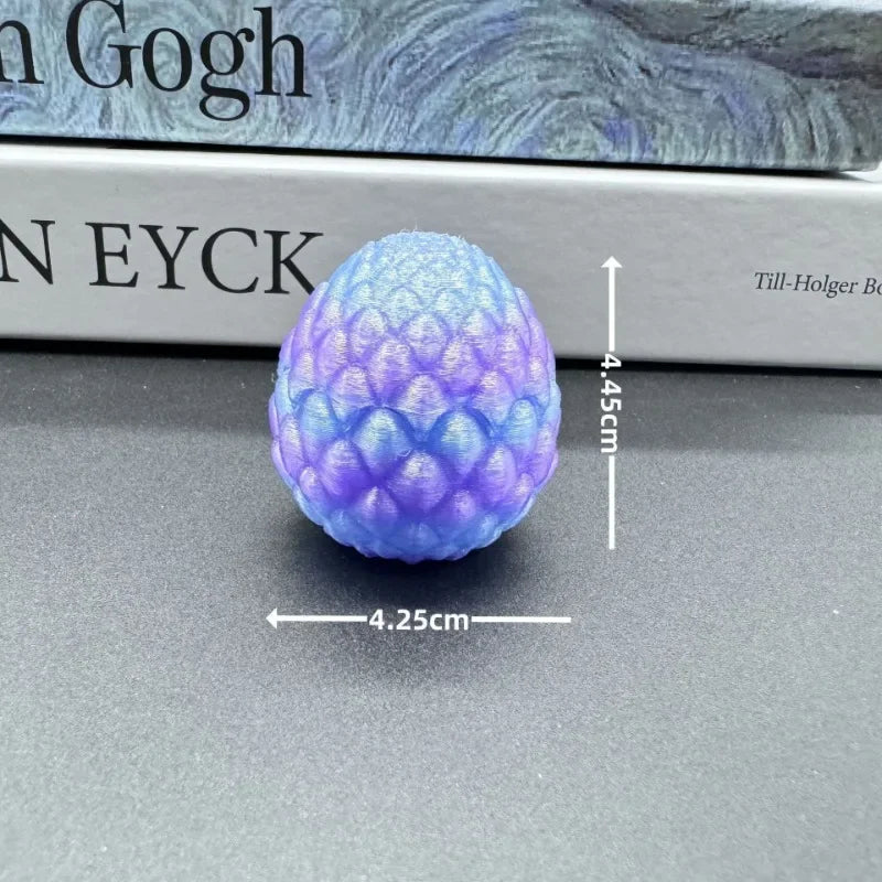 3D Printed Toys Artistic Dragon Egg Statue Small Hatching Dragon Figure Modern Home Decoration Miniature Desk Decor