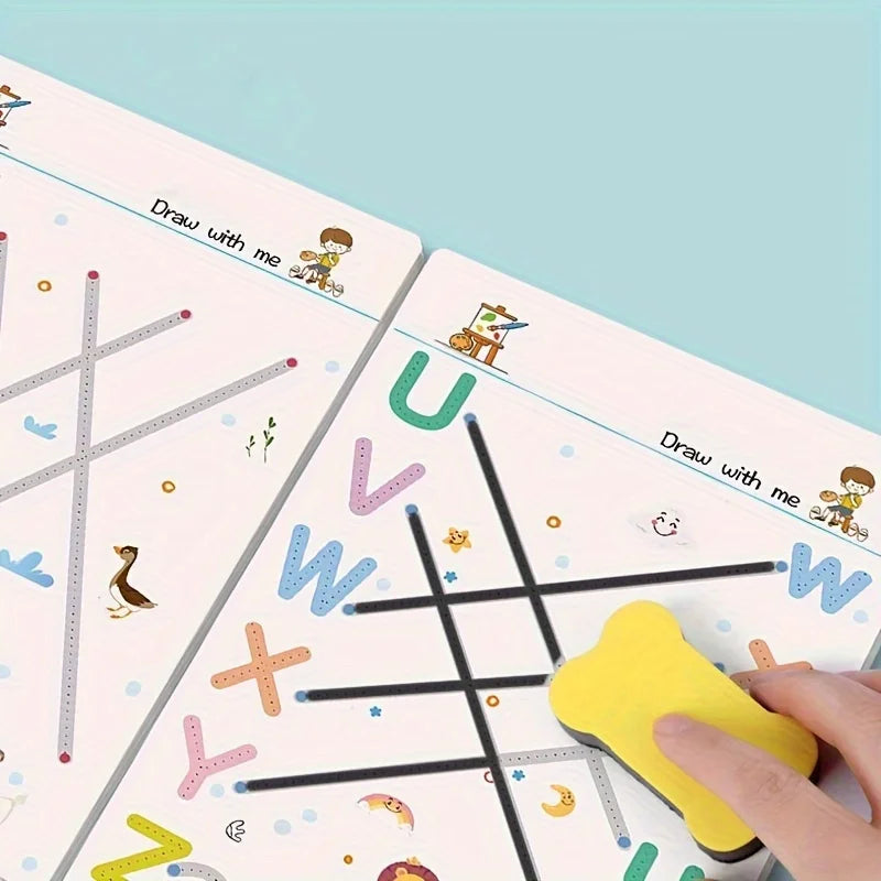 Toddler Pen Control Training Workbook Baby Magical Tracing Practice Copybook Reusable Writing Drawing Educational Picture Books