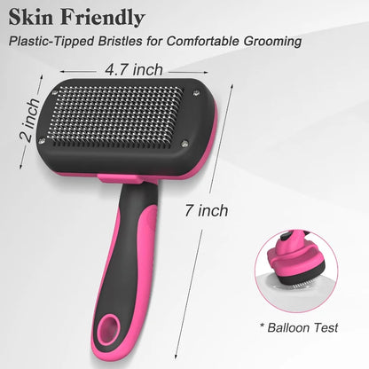 Self-Cleaning Pet Deshedding Slicker Brush
