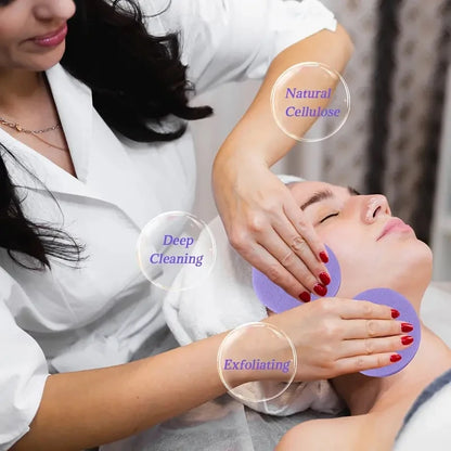 Compress Face Wash Puff with Storage Box Facial Cleansing Sponge for Makeup Remover Round Face Wash Sponge Skincare Beauty Tool