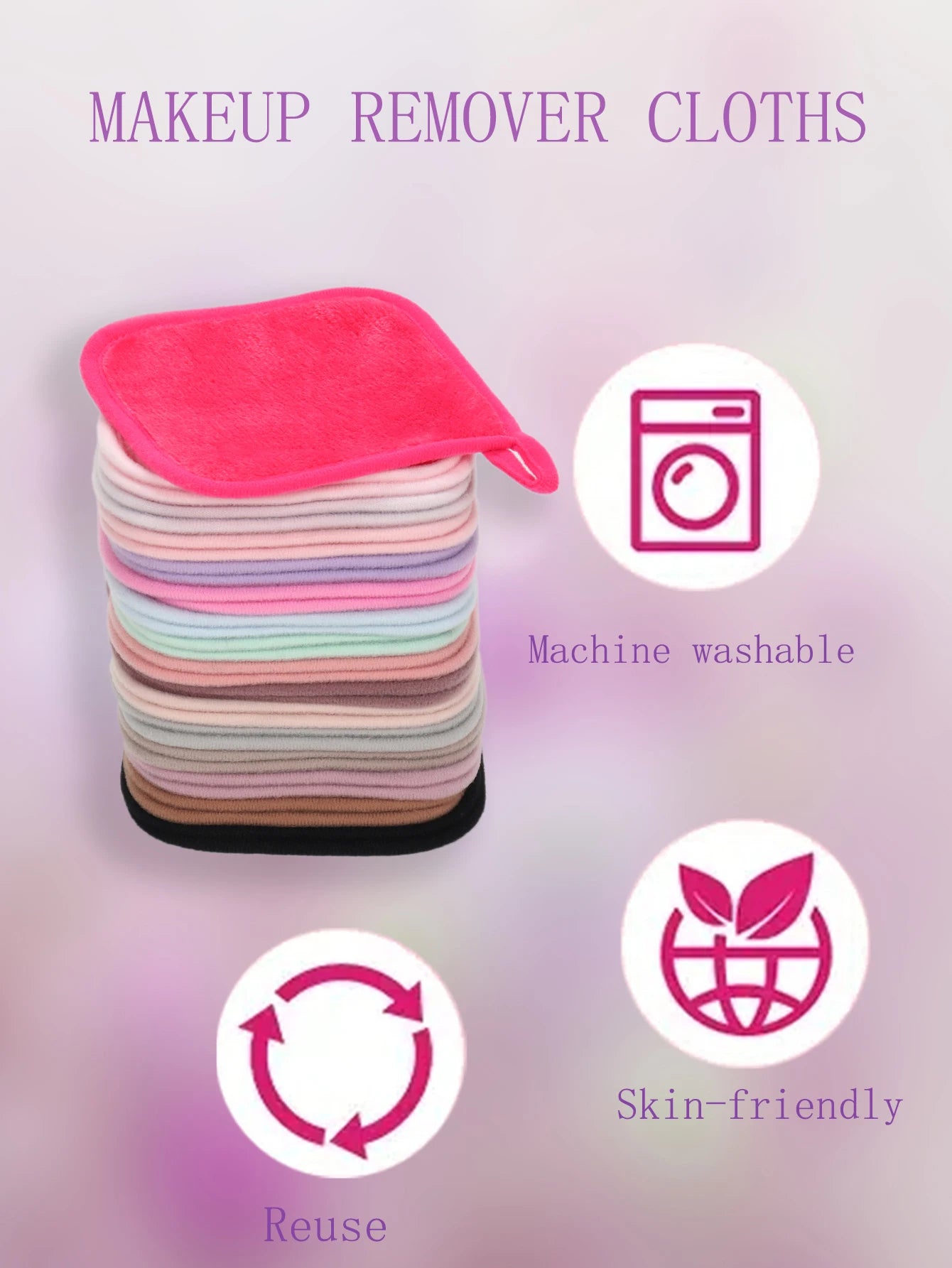 5/10/20Pcs Microfiber Face Cloths Reusable Makeup Remover Cloth Makeup Towels Face Deep Cleaning Pads Skincare Beauty Tools