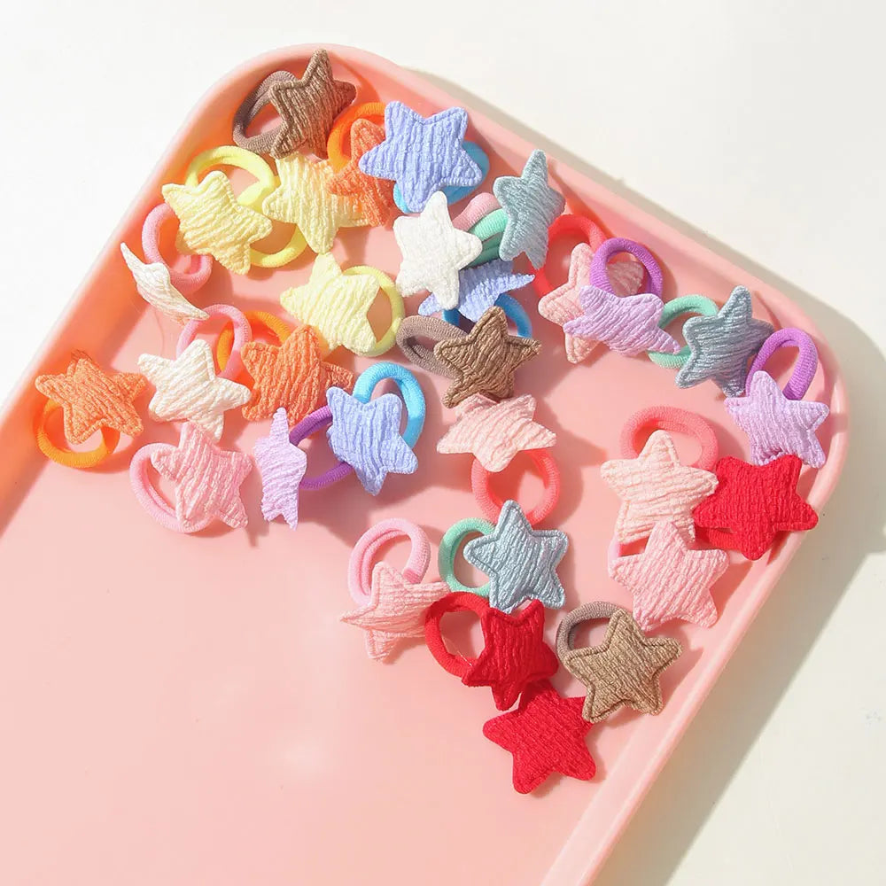 10-30Pcs Kids Elastic Hair Bands Girls Plush Ball Rubber Band For Children Sweets Scrunchie Hair Ties Clip Baby Hair Accessories