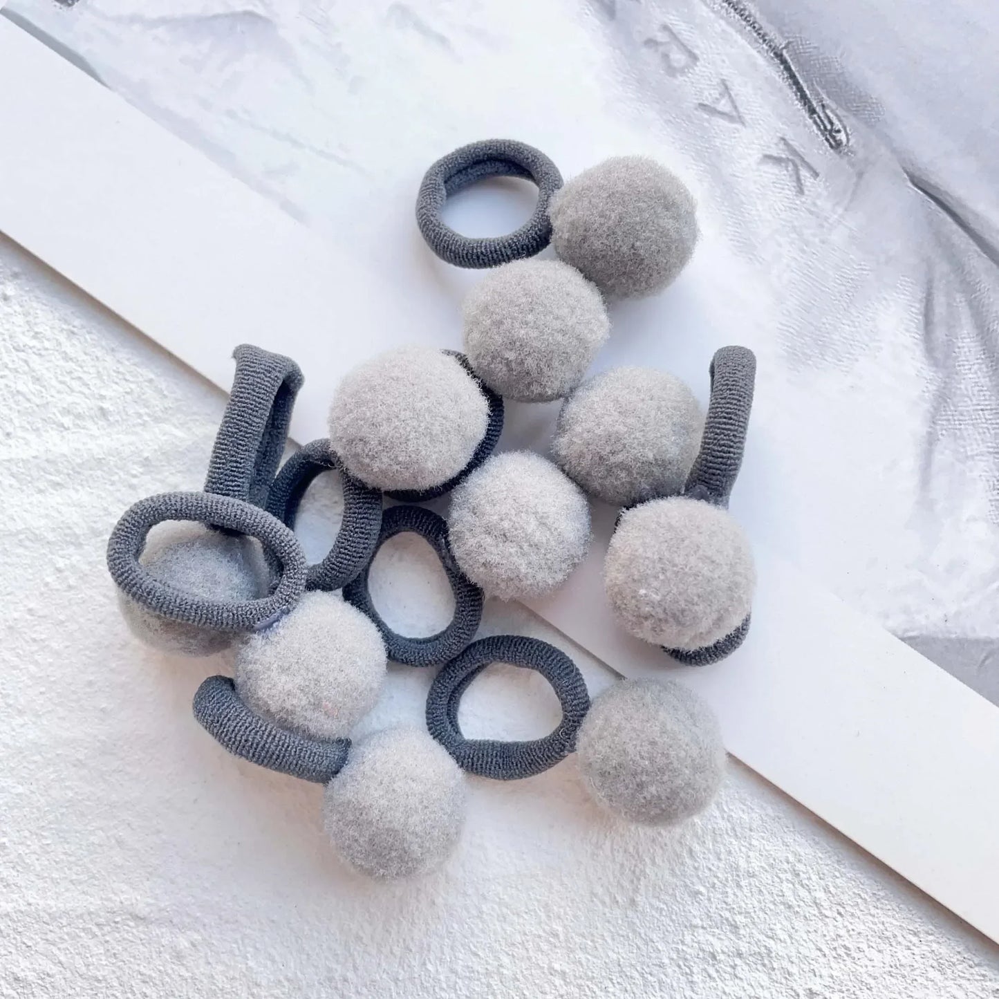 10-30Pcs Kids Elastic Hair Bands Girls Plush Ball Rubber Band For Children Sweets Scrunchie Hair Ties Clip Baby Hair Accessories