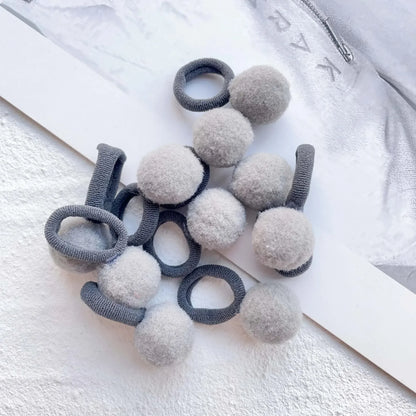10-30Pcs Kids Elastic Hair Bands Girls Plush Ball Rubber Band For Children Sweets Scrunchie Hair Ties Clip Baby Hair Accessories