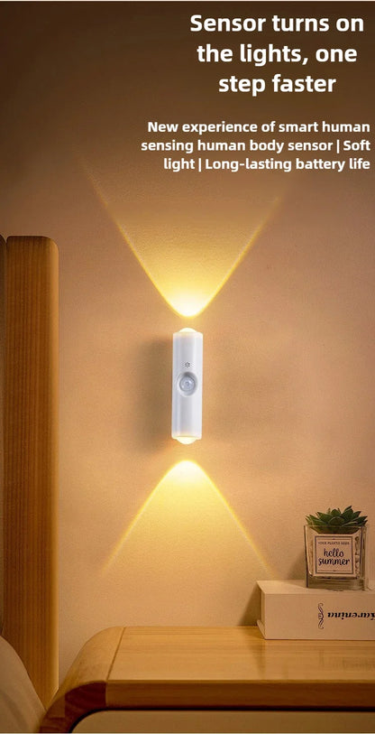 Smart RGB Gradient Night Light Magnetic Motion Sensor Rechargeable Wall Lamp for Bedroom Bathroom Closet Garden Home Decor