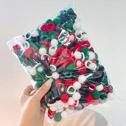10-30Pcs Kids Elastic Hair Bands Girls Plush Ball Rubber Band For Children Sweets Scrunchie Hair Ties Clip Baby Hair Accessories