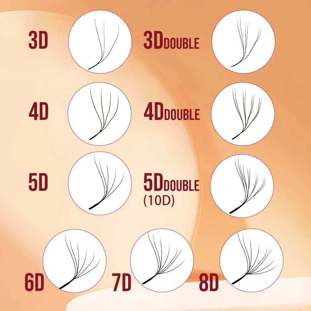 FADVAN YY/3D/4D/5D/6D W Shape Lashes M/C/D Curl Premade Volume Fans Faux Mink Eyelashes Brazilian Volume Natural Soft YY Lashes