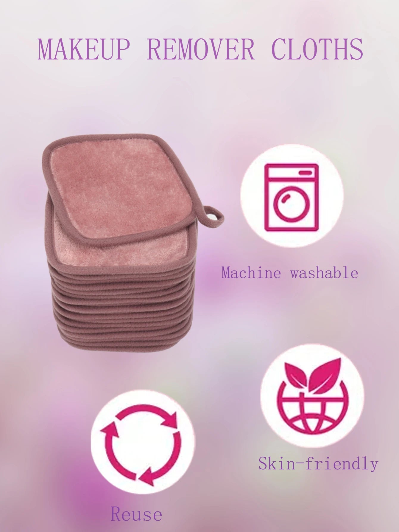 5/10/20Pcs Microfiber Face Cloths Reusable Makeup Remover Cloth Makeup Towels Face Deep Cleaning Pads Skincare Beauty Tools