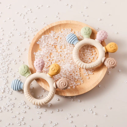 1pc Silicone Teether Baby 0 12 Months Teething Toys Teether Ring Silicone Baby Teether Toys for Toddler BPA Free Baby Toys Gifts