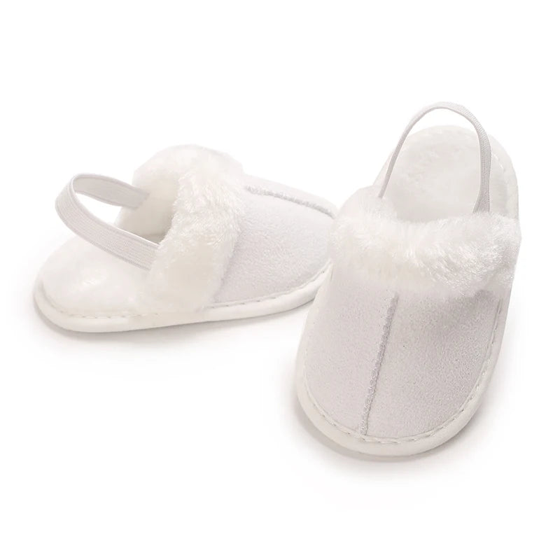 0-18M male and female baby autumn and winter cotton slippers with plush insulation soft sole comfortable indoor walking shoes