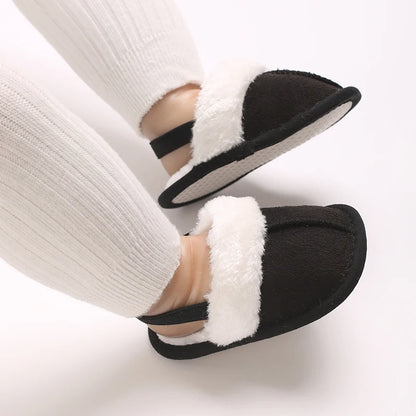 0-18M male and female baby autumn and winter cotton slippers with plush insulation soft sole comfortable indoor walking shoes