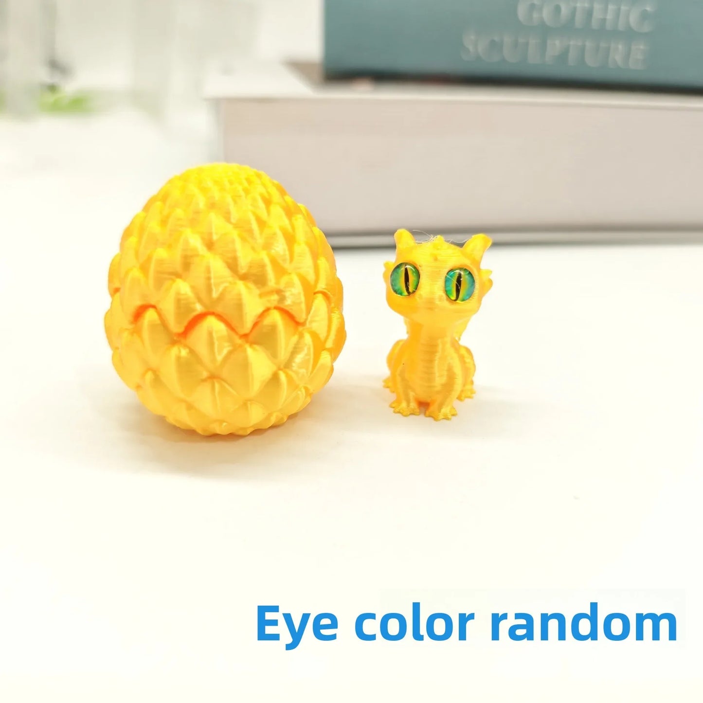 3D Printed Toys Artistic Dragon Egg Statue Small Hatching Dragon Figure Modern Home Decoration Miniature Desk Decor